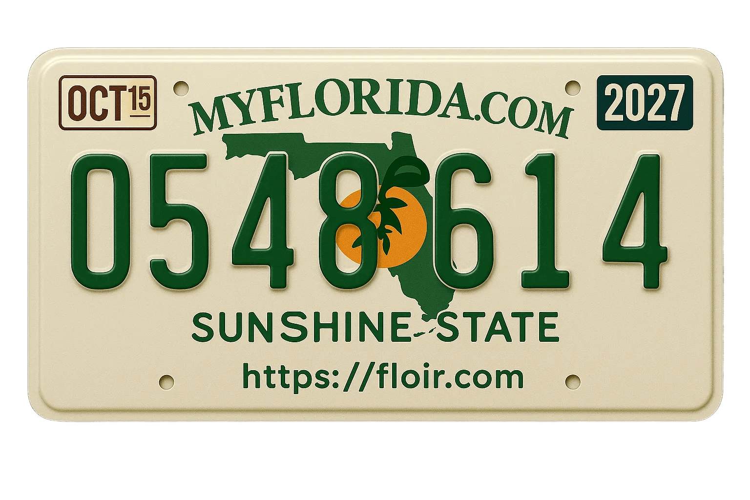 Florida license plate.