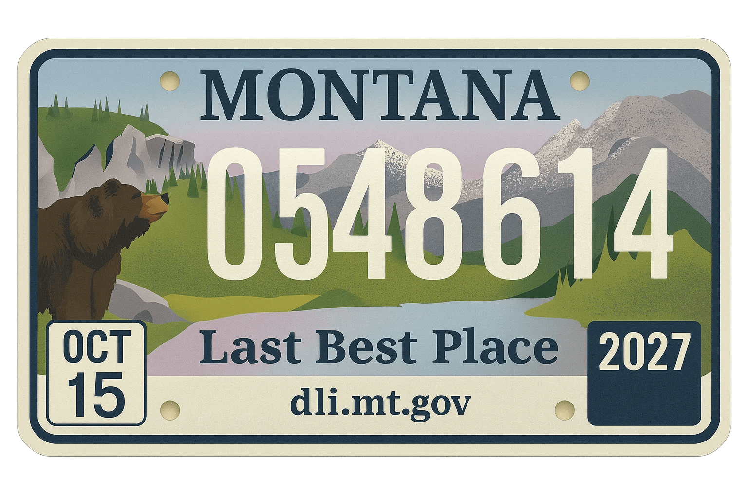 Montana license plate.